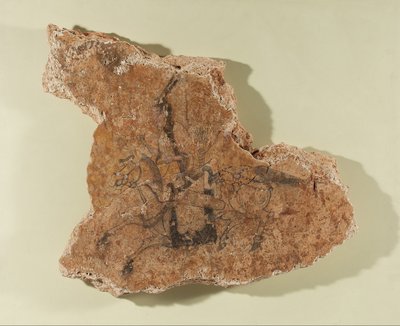 Fragment of a Mural Featuring a Horse Rider by Unbekannt Unbekannt